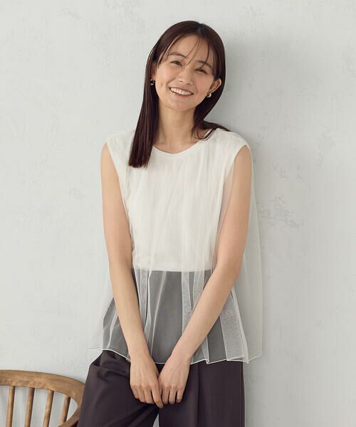 COMME CA ISM / コムサイズム カットソー | チュール　ノースリーブカットソー | 詳細6