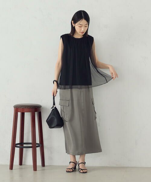 COMME CA ISM / コムサイズム カットソー | チュール　ノースリーブカットソー | 詳細14