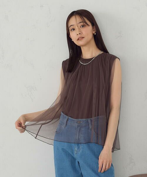 COMME CA ISM / コムサイズム カットソー | チュール　ノースリーブカットソー | 詳細19