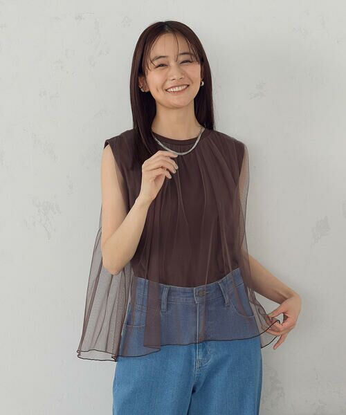 COMME CA ISM / コムサイズム カットソー | チュール　ノースリーブカットソー | 詳細20