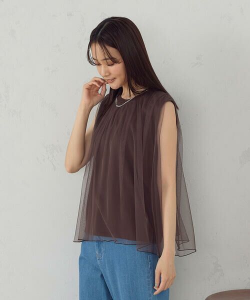 COMME CA ISM / コムサイズム カットソー | チュール　ノースリーブカットソー | 詳細21