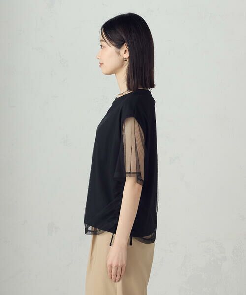 COMME CA ISM / コムサイズム カットソー | チュールレイヤード ドロストTシャツ | 詳細10