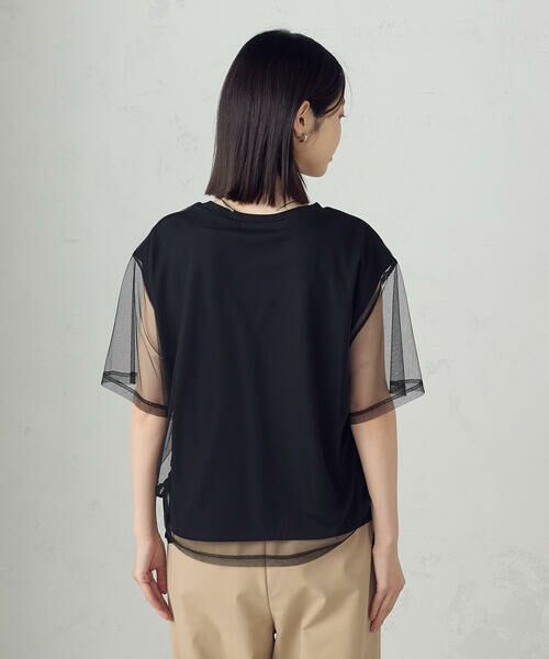 COMME CA ISM / コムサイズム カットソー | チュールレイヤード ドロストTシャツ | 詳細11