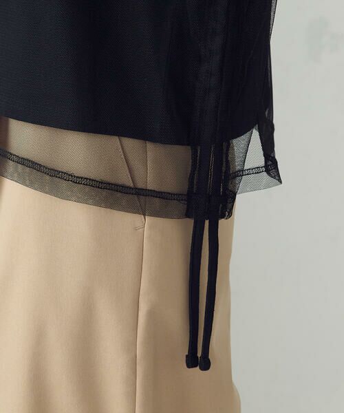 COMME CA ISM / コムサイズム カットソー | チュールレイヤード ドロストTシャツ | 詳細15