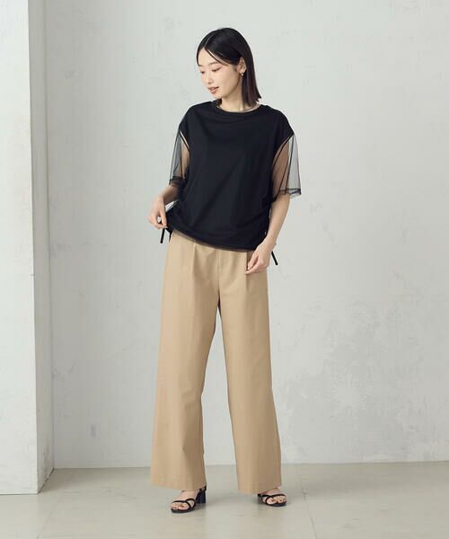 COMME CA ISM / コムサイズム カットソー | チュールレイヤード ドロストTシャツ | 詳細6