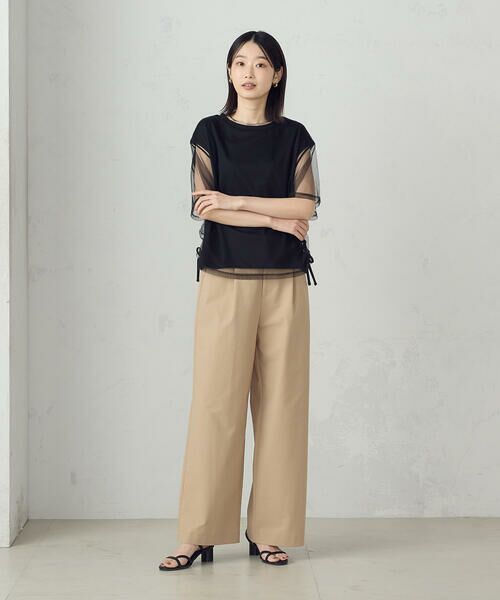 COMME CA ISM / コムサイズム カットソー | チュールレイヤード ドロストTシャツ | 詳細7