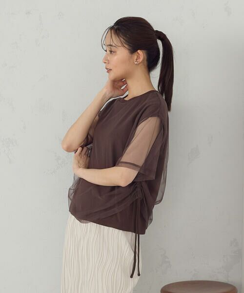 COMME CA ISM / コムサイズム カットソー | チュールレイヤード ドロストTシャツ | 詳細19