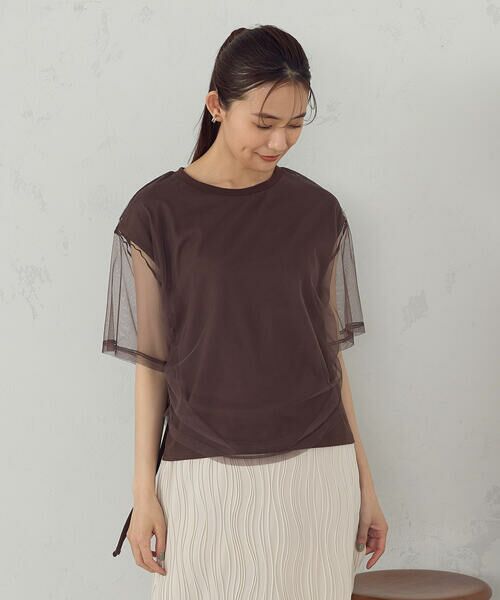 COMME CA ISM / コムサイズム カットソー | チュールレイヤード ドロストTシャツ | 詳細20