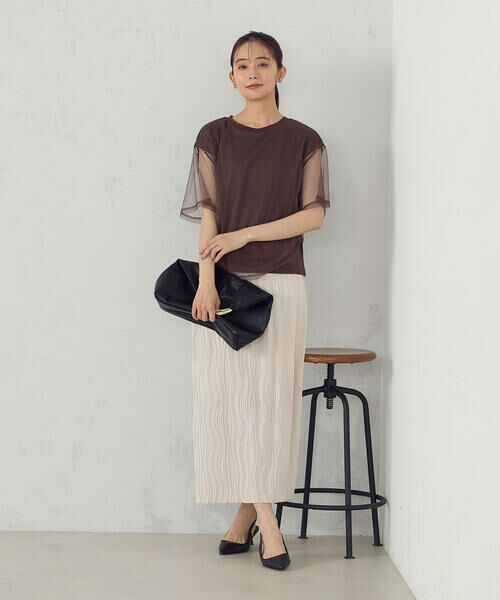 COMME CA ISM / コムサイズム カットソー | チュールレイヤード ドロストTシャツ | 詳細18