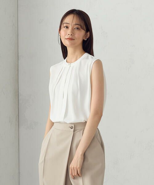 COMME CA ISM / コムサイズム シャツ・ブラウス | ノースリーブタックブラウス | 詳細4