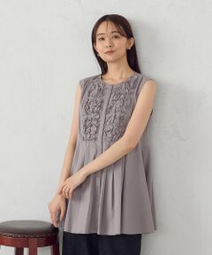 COMME CA ISM / コムサイズム シャツ・ブラウス | インドコットン　スモッキング ノースリーブブラウス