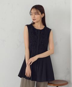 COMME CA ISM / コムサイズム シャツ・ブラウス | インドコットン　スモッキング ノースリーブブラウス