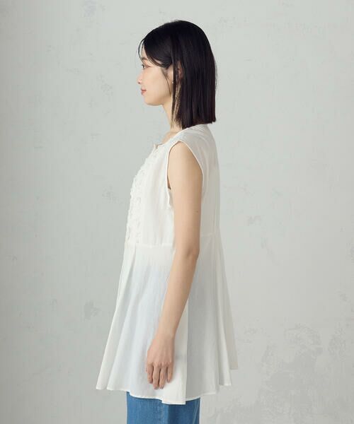 COMME CA ISM / コムサイズム シャツ・ブラウス | インドコットン スモッキング ノースリーブブラウス | 詳細7
