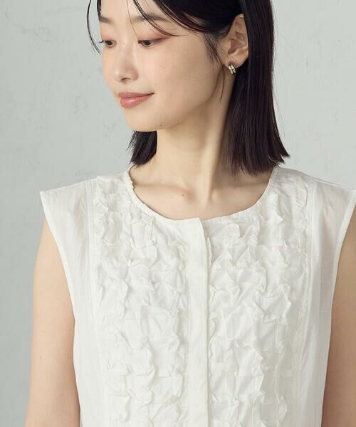 COMME CA ISM / コムサイズム シャツ・ブラウス | インドコットン スモッキング ノースリーブブラウス | 詳細9