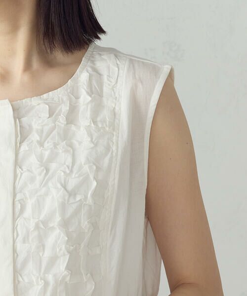 COMME CA ISM / コムサイズム シャツ・ブラウス | インドコットン スモッキング ノースリーブブラウス | 詳細10