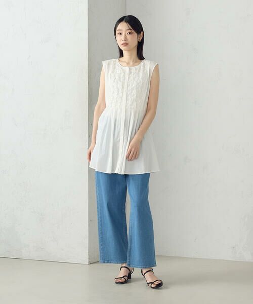 COMME CA ISM / コムサイズム シャツ・ブラウス | インドコットン スモッキング ノースリーブブラウス | 詳細2