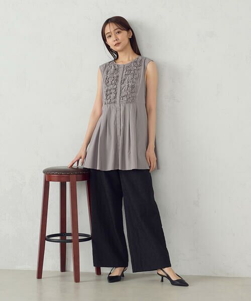 COMME CA ISM / コムサイズム シャツ・ブラウス | インドコットン スモッキング ノースリーブブラウス | 詳細14