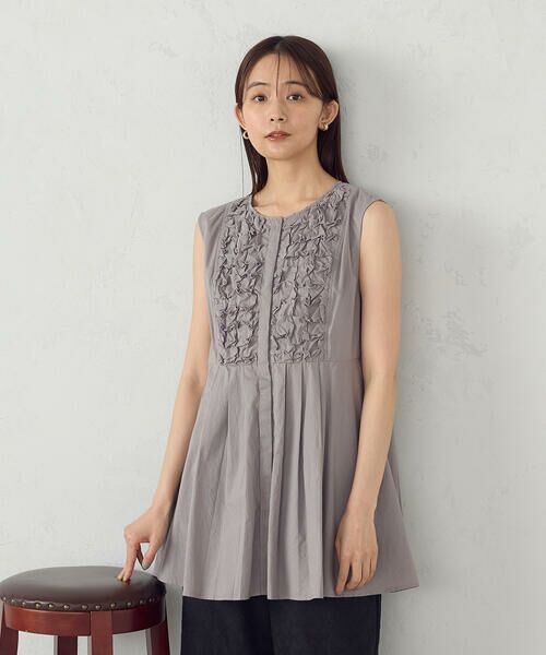 COMME CA ISM / コムサイズム シャツ・ブラウス | インドコットン スモッキング ノースリーブブラウス | 詳細15