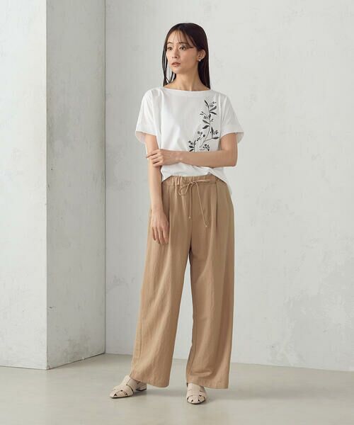 COMME CA ISM / コムサイズム Tシャツ | 水彩タッチインクジェット箔スタッズ付きＴシャツ | 詳細1