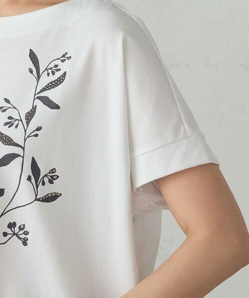 COMME CA ISM / コムサイズム Tシャツ | 水彩タッチインクジェット箔スタッズ付きＴシャツ | 詳細7