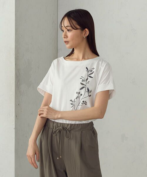 COMME CA ISM / コムサイズム Tシャツ | 水彩タッチインクジェット箔スタッズ付きＴシャツ | 詳細2