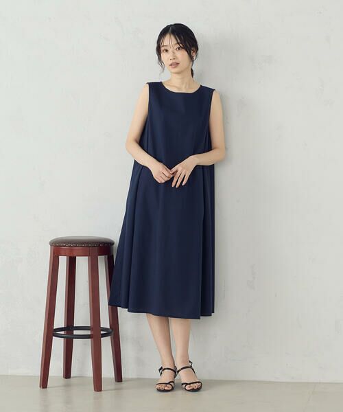【美品】24SS ローハーマン リネンキャンバスノースリーブワンピース ブラック 美品】24SS ローハーマン リネンキャンバスノースリーブ