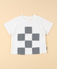 COMME CA ISM / コムサイズム ベビー・キッズグッズ | ギンガムチェック使い パッチワーク半袖Tシャツ(ベビーサイズ)