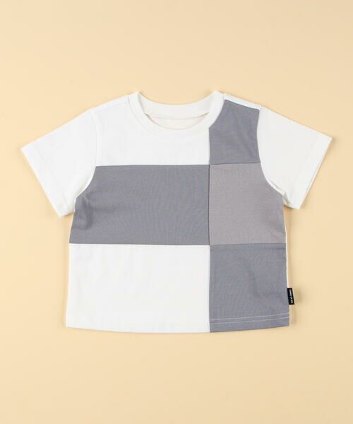 COMME CA ISM/コムサイズム パッチワーク半袖Tシャツ(ベビーサイズ) ホワイト 80〜90cm COMME CA ISM/コムサイズム パッチワーク半袖Tシャツ(ベビーサイズ) ホワイト 80〜90cm