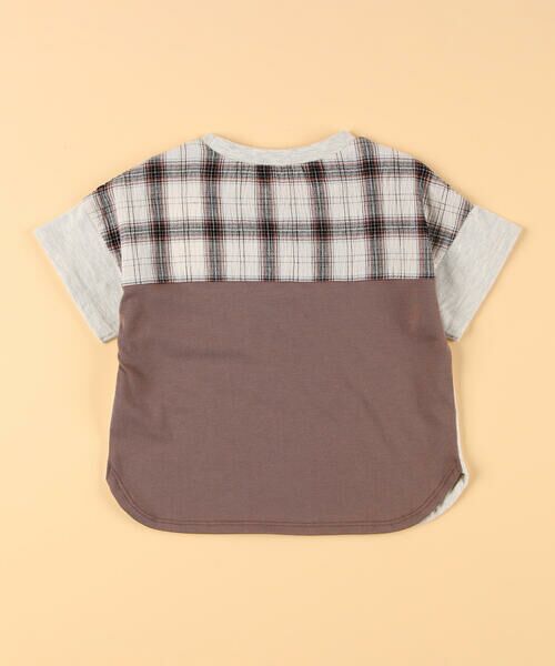 COMME CA ISM / コムサイズム ベビー・キッズグッズ | ワッシャーチェック使い 半袖Tシャツ(ベビーサイズ) | 詳細1