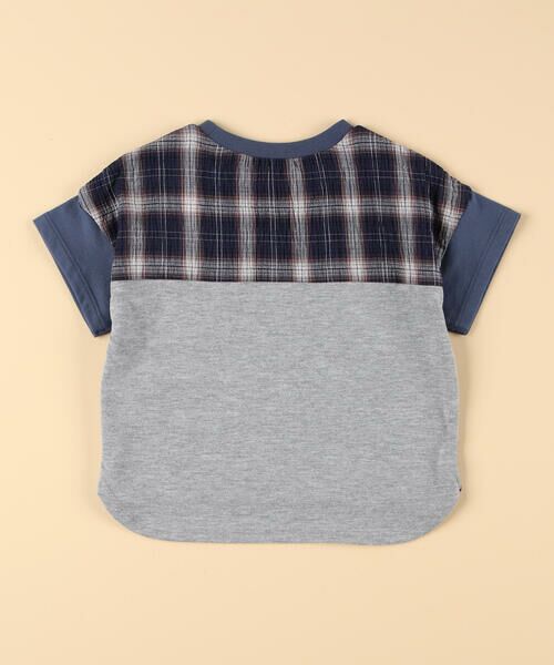 COMME CA ISM / コムサイズム ベビー・キッズグッズ | ワッシャーチェック使い 半袖Tシャツ(ベビーサイズ) | 詳細3