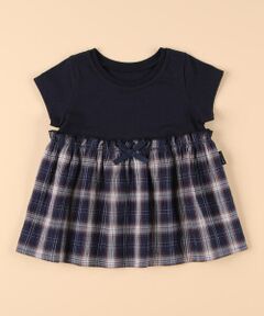 ワッシャーチェック使い デザインTシャツ(ベビーサイズ)