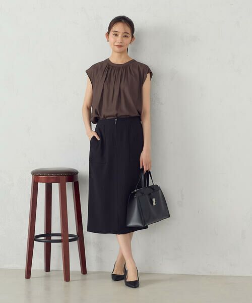 COMME CA ISM / コムサイズム ミニ・ひざ丈スカート | ポリエステルドライツイル　タイトスカート | 詳細1