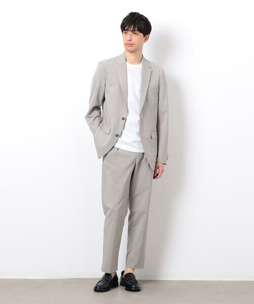 リネンライクポリエステル ジャケット　パンツ　上下　セットアップ　スーツ セットアップ対応】リネン ライク ポリエステル セットアップ