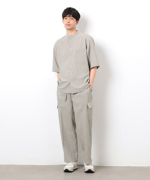 COMME CA ISM / コムサイズム シャツ・ブラウス | 【セットアップ対応】リネンライク ポリエステル バンドカラー ５分袖シャツ | 詳細13