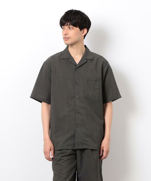 未使用　KLASICA　リネンシャツ　長袖　チャコールグレー セール】 【セットアップ対応】リネンライク ポリエステル