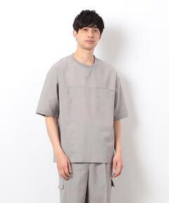 COMME CA ISM / コムサイズム Tシャツ | 【セットアップ対応】リネンライク ポリエステル 布帛Ｔシャツ