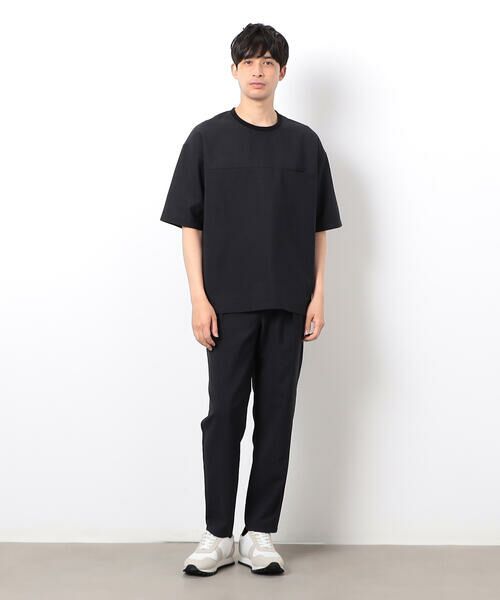 COMME CA ISM / コムサイズム Tシャツ | 【セットアップ対応】リネンライク ポリエステル 布帛Ｔシャツ | 詳細1