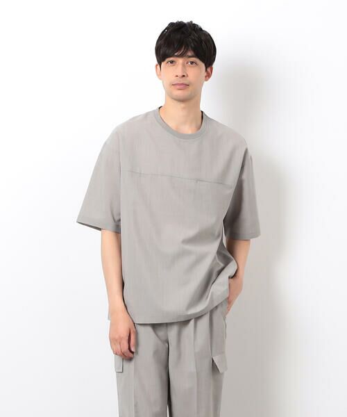 COMME CA ISM / コムサイズム Tシャツ | 【セットアップ対応】リネンライク ポリエステル 布帛Ｔシャツ | 詳細7