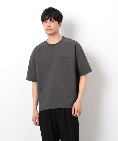 COMME CA ISM / コムサイズム Tシャツ | 【セットアップ対応】リネンライク ポリエステル 布帛Ｔシャツ | 詳細12