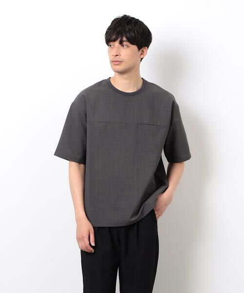 COMME CA ISM / コムサイズム Tシャツ | 【セットアップ対応】リネンライク ポリエステル 布帛Ｔシャツ | 詳細14