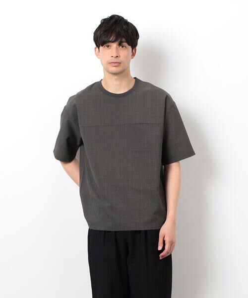 COMME CA ISM / コムサイズム Tシャツ | 【セットアップ対応】リネンライク ポリエステル 布帛Ｔシャツ | 詳細16