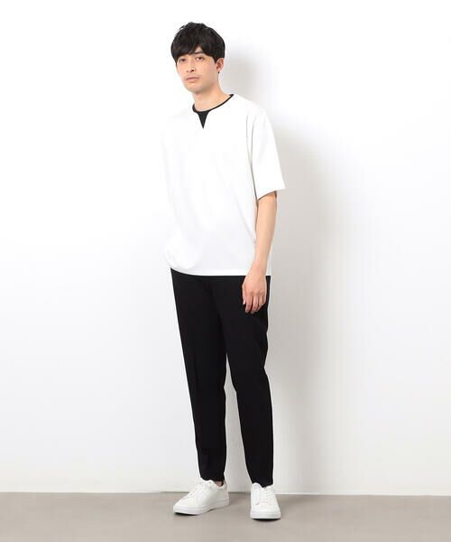 COMME CA ISM / コムサイズム Tシャツ | 半袖 フェイクレイヤード キーネックＴシャツ | 詳細1