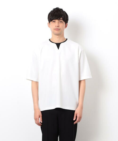 COMME CA ISM / コムサイズム Tシャツ | 半袖 フェイクレイヤード キーネックＴシャツ | 詳細6