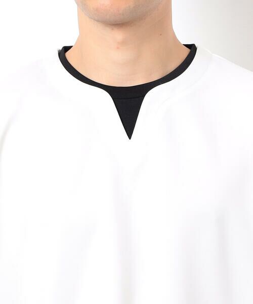 COMME CA ISM / コムサイズム Tシャツ | 半袖 フェイクレイヤード キーネックＴシャツ | 詳細9
