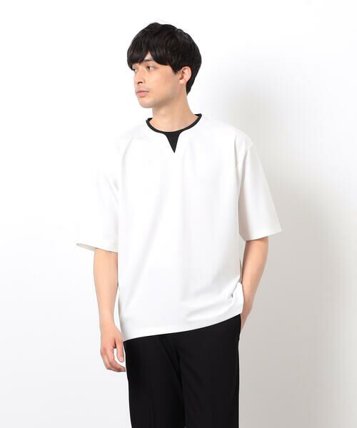 COMME CA ISM / コムサイズム Tシャツ | 半袖 フェイクレイヤード キーネックＴシャツ | 詳細5