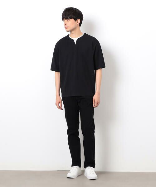 COMME CA ISM / コムサイズム Tシャツ | 半袖 フェイクレイヤード キーネックＴシャツ | 詳細13