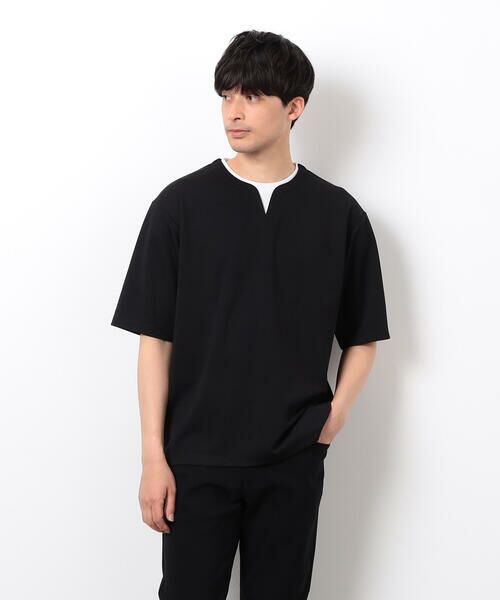 COMME CA ISM / コムサイズム Tシャツ | 半袖 フェイクレイヤード キーネックＴシャツ | 詳細15