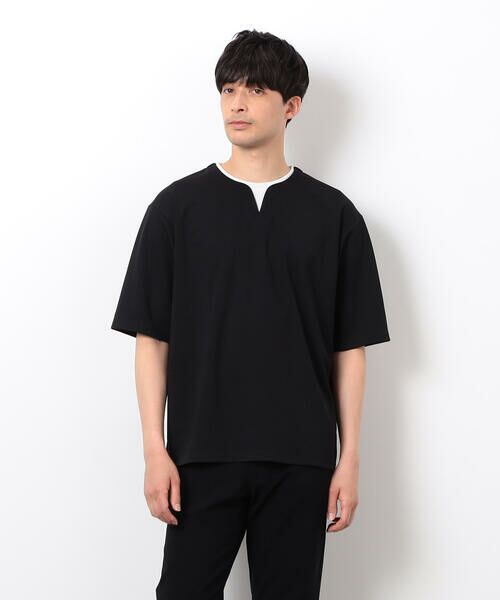 COMME CA ISM / コムサイズム Tシャツ | 半袖 フェイクレイヤード キーネックＴシャツ | 詳細16