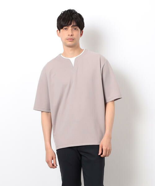 COMME CA ISM / コムサイズム Tシャツ | 半袖 フェイクレイヤード キーネックＴシャツ | 詳細19
