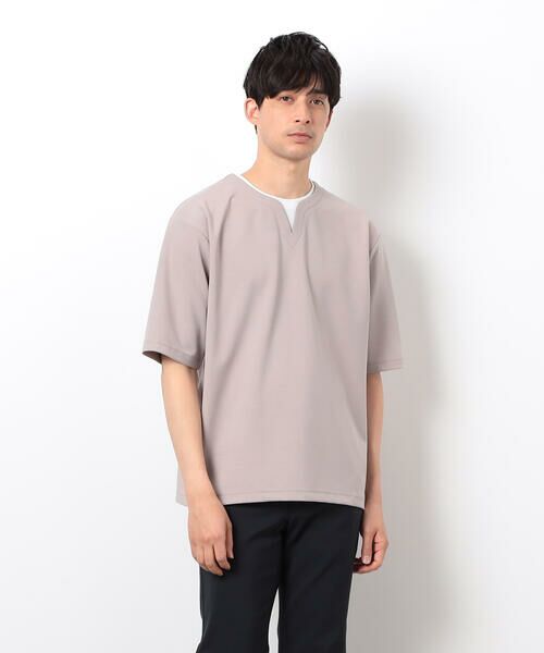 COMME CA ISM / コムサイズム Tシャツ | 半袖 フェイクレイヤード キーネックＴシャツ | 詳細20